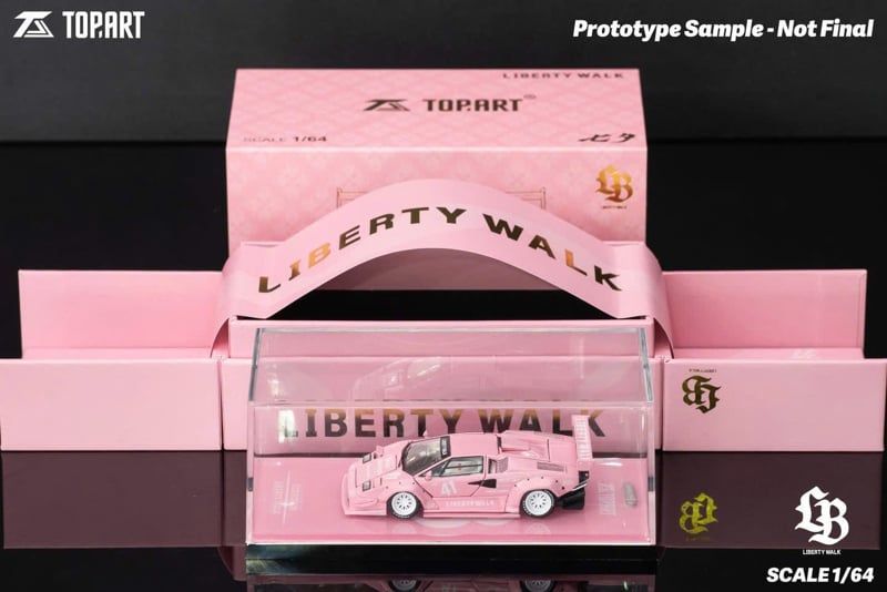  Mô hình xe Lamborghini Countach LBWK Lover Pink full open tỉ lệ 1:64 TopArt TAO640012 