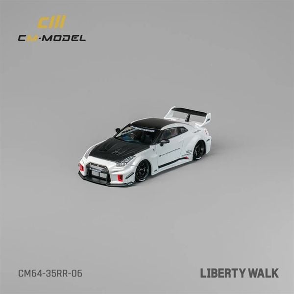  Mô hình xe Nissan R35 LBWK Super Silhouette 35GT-RR White carbon fiber tỉ lệ 1:64 CM Model CM64-35RR-06 