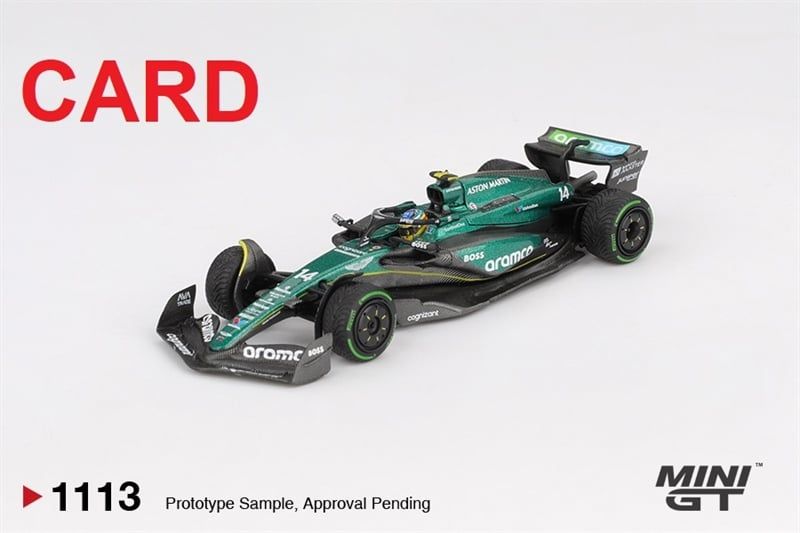  Mô hình xe đua F1 Aston Martin AMR24 #14 Fernando Alonso 2024 F1 2024 Canadian GP tỉ lệ 1:64 MiniGT MGT01113 No Chase 