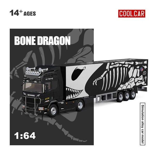  Mô hình xe container Container Truck - Dragon of Bones Livery Skeleton tỉ lệ 1:64 Coolcar CC644031 