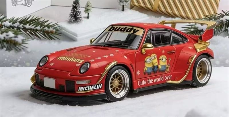  Mô hình xe Porsche RWB RauhWelt 993 Christmas verion Minions 2025 tỉ lệ 1:64 Sw Ultimate OT64728 