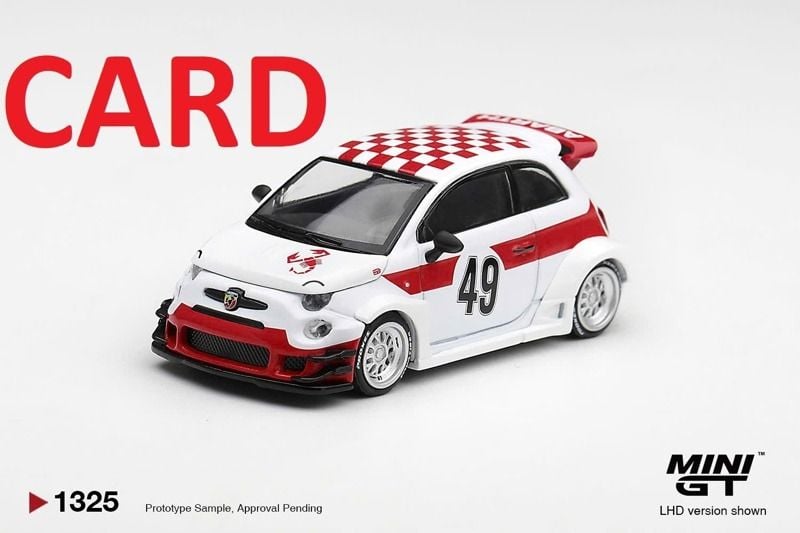  Mô hình xe Abarth 595 LB-WORKS x Abas Works 1000 TC Tribute bản card tỉ lệ 1:64 MiniGT MGT01325 