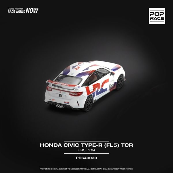  Mô hình xe Honda Civic Type-R (Fl5) Tcr - Hrc tỉ lệ 1:64 Poprace PR640030 