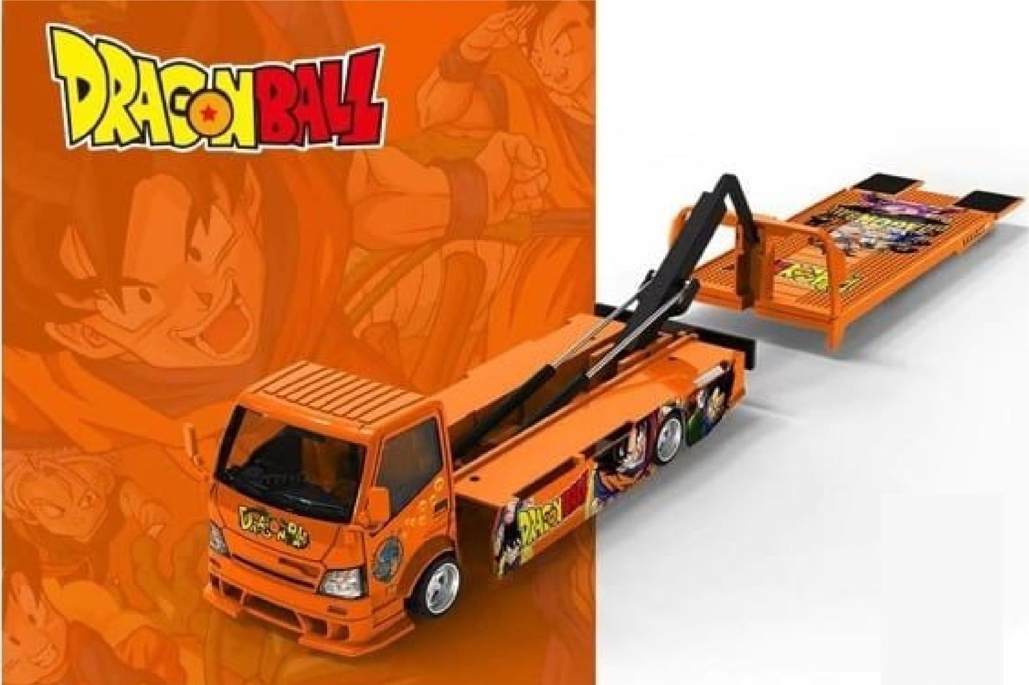  Mô hình xe H300 Flatbed Transport Trailer Dragon Ball-themed Die-Cast Car Model tỉ lệ 1:64 CCC647233ool Car 