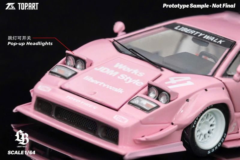  Mô hình xe Lamborghini Countach LBWK Lover Pink full open tỉ lệ 1:64 TopArt TAO640012 