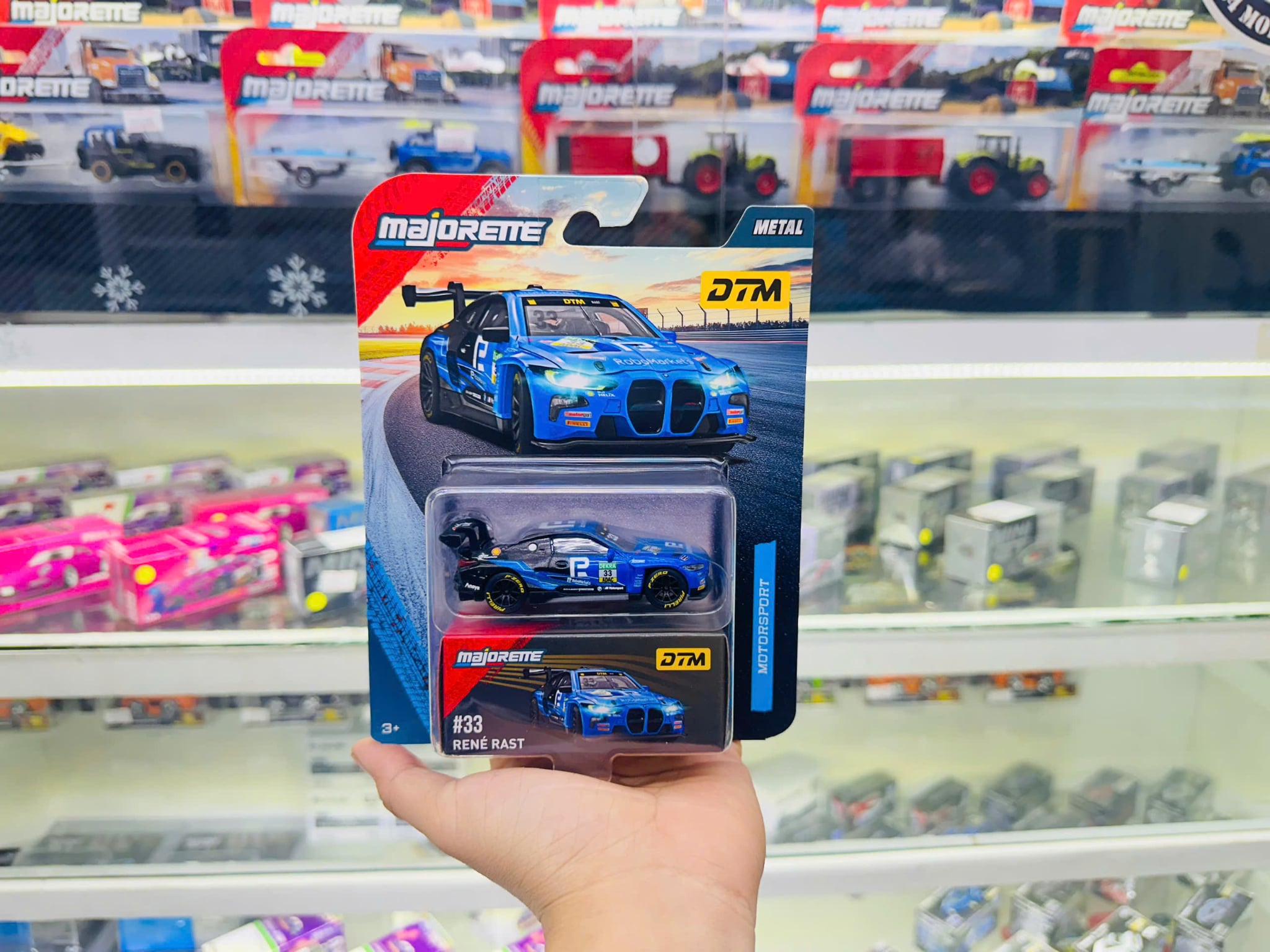  Đồ chơi xe mô hình Motorsport DTM Deluxe Cars BMW #33 Rene Rast blue Majorette 8502101004 