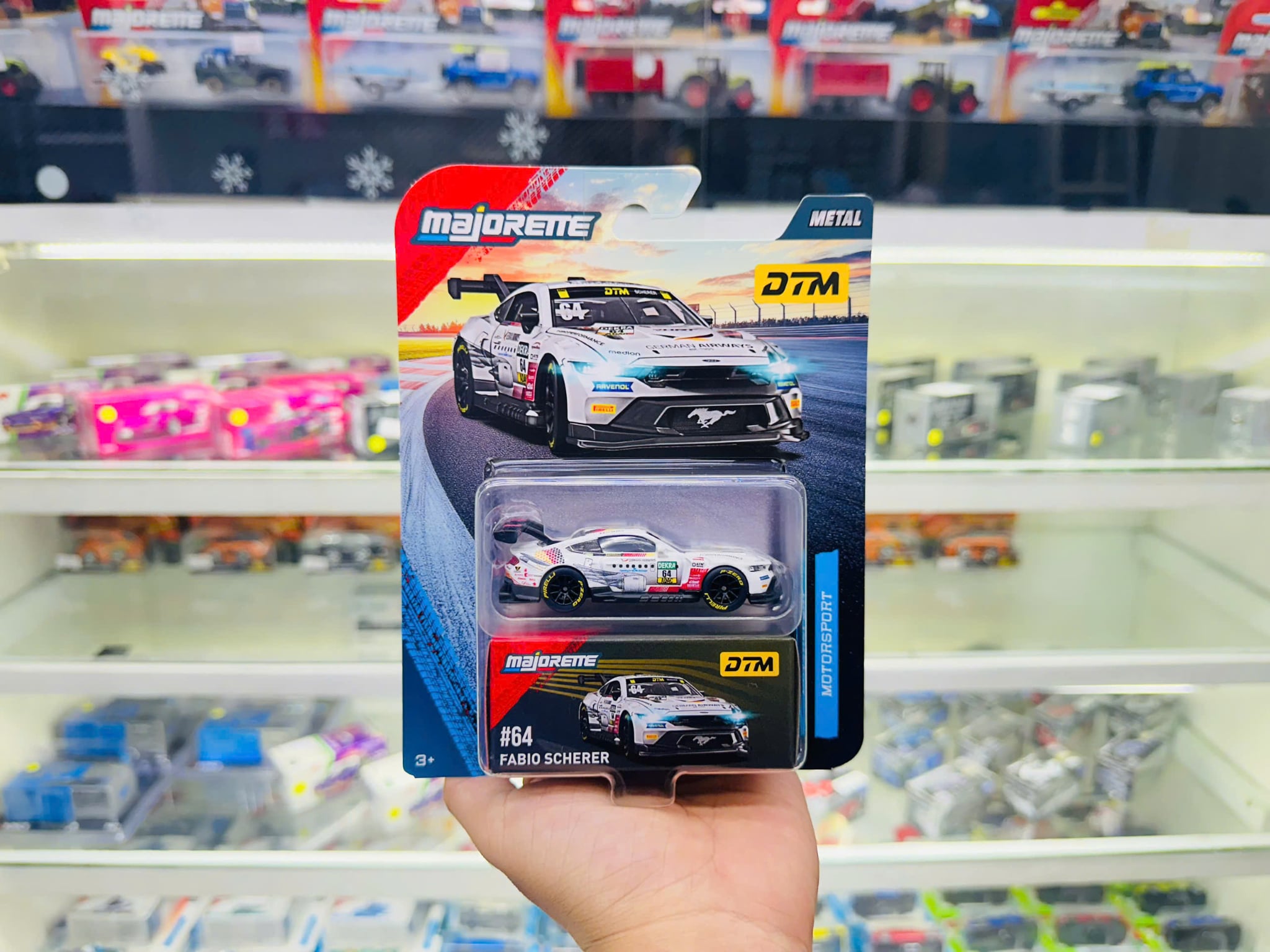  Đồ chơi xe mô hình Motorsport DTM Deluxe Cars Ford Mustang #64 Fabio Scherer white Majorette 8502101004 