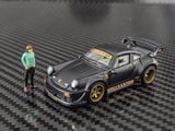  Mô hình xe RWB 930 Stella Artois Matte Black livery đi kèm fig tỉ lệ 1:64 HG Model OT64850 