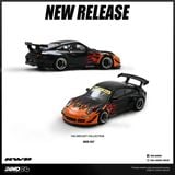  Mô hình xe Porscher RWB 997 Orange Burning Flame tỉ lệ 1:64 Inno64 model IN64-RWB997-OBF 