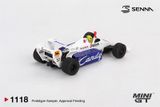  Mô hình xe Toleman TG184 #19 Ayrton Senna 1984 Monaco Grand Prix 2nd Place bản card tỉ lệ 1:64 MiniGT MGT01118 