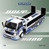  Mô hình xe tải thớt cứu hộ H300 Flatbed Trailer – Original Design ADVAN “VOLT” Blue and White Livery Die-Cast Car Model tỉ lệ 1:64 ModernArt SC647237 