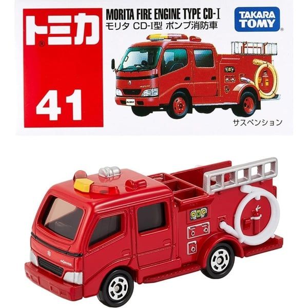  Mô hình xe cứu hỏa Morita Fire Engine Type CD-I No.41 tỉ lệ 1:64 Tomica 654544 