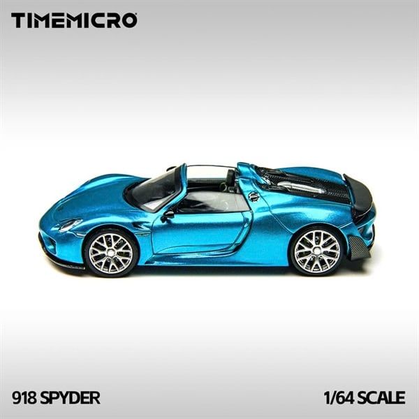  Mô hình xe Porsche Spyder 918 opentop metallic blue tỉ lệ 1:64 Time micro TM643530 