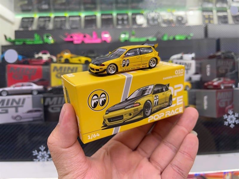  [Hàng Loose] Mô hình xe Honda Pandem Civic EG6 v1.5 - MOONEYES x Enigma 1:64 Pop Race PRE0010 
