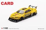  Mô hình xe Nissan LB-ER34 Super Silhouette SKYLINE Sport Yellow bản card tỉ lệ 1:64 MiniGT MGT01182 