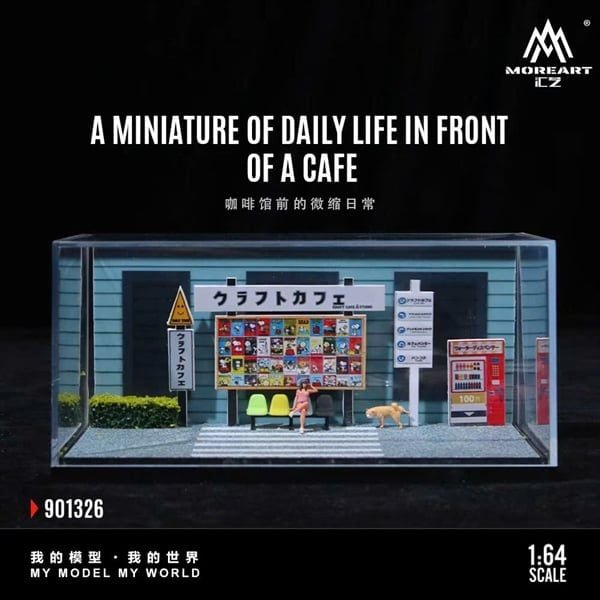  Hộp trưng bày mô phỏng Café Front Miniature Daily Scene tỉ lệ 1:64 MoreArt MO901326 