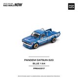 Mô hình xe Datsun Pandem 620 blue metallic mở được capo tỉ lệ 1:64 Poprace PR640217 