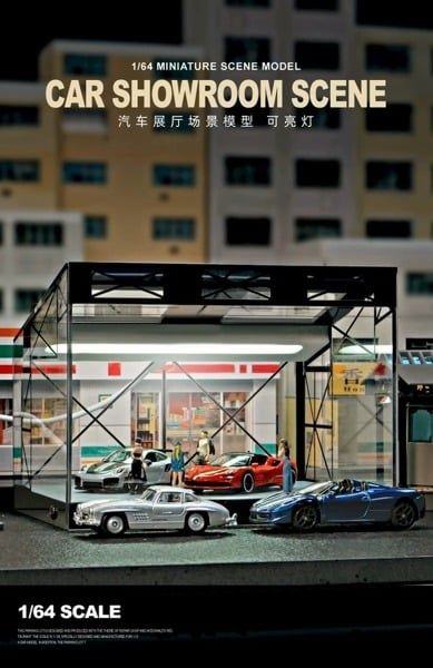  Hộp trưng bày mô phỏng showroom xe tường trong suốt tỉ lệ 1:64 Shou Cang Jia SCJ430 