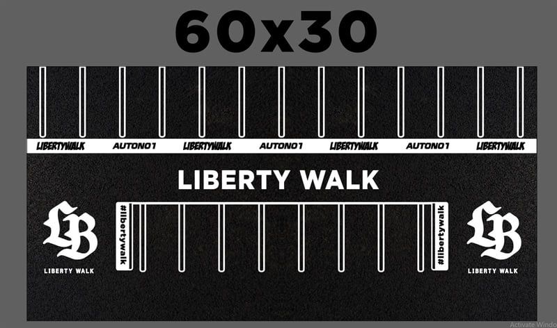  Phụ kiện thảm sa bàn chống trượt mô phỏng diorama bãi đỗ xe/ Parking lot Liberty Walk LBWK đen 60x30cm tỉ lệ 1:64 Autono1 PT006 