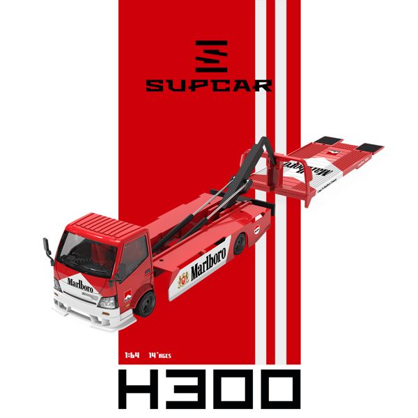  Mô hình xe H300 Flatbed Transport Trailer - Marlboro coating tỉ lệ 1:64 Supcar SC647249 
