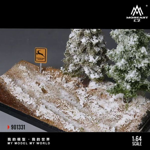  Hộp trưng bày mô phỏng diorama đồi thông tuyết kích thước 18cm x 8.5cm x 8.6cm tỉ lệ 1:64 MoireMO901331 