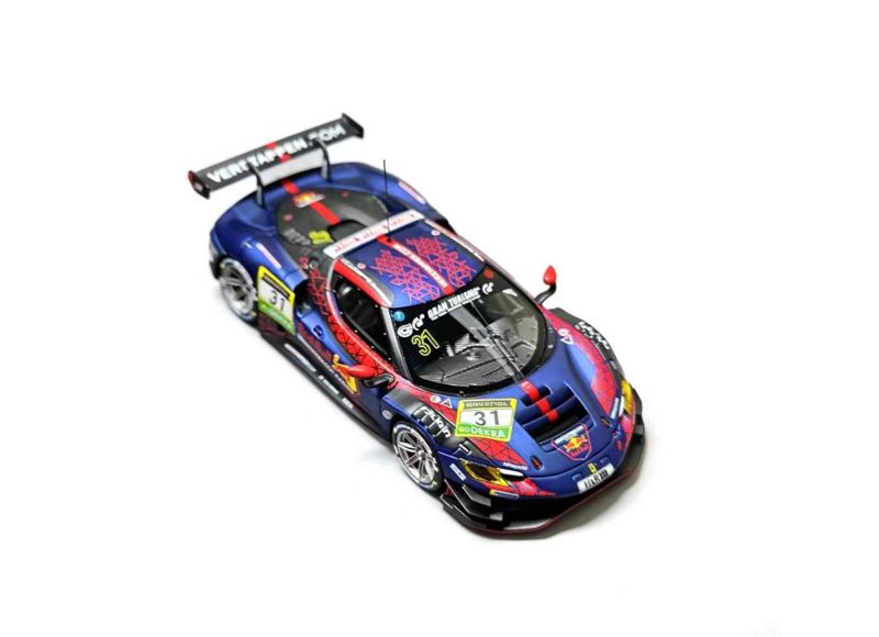  Mô hình xe Ferrari 296GT Grand Turismo Max Verstappen #33 tỉ lệ 1:64 Jicar model OT64949 