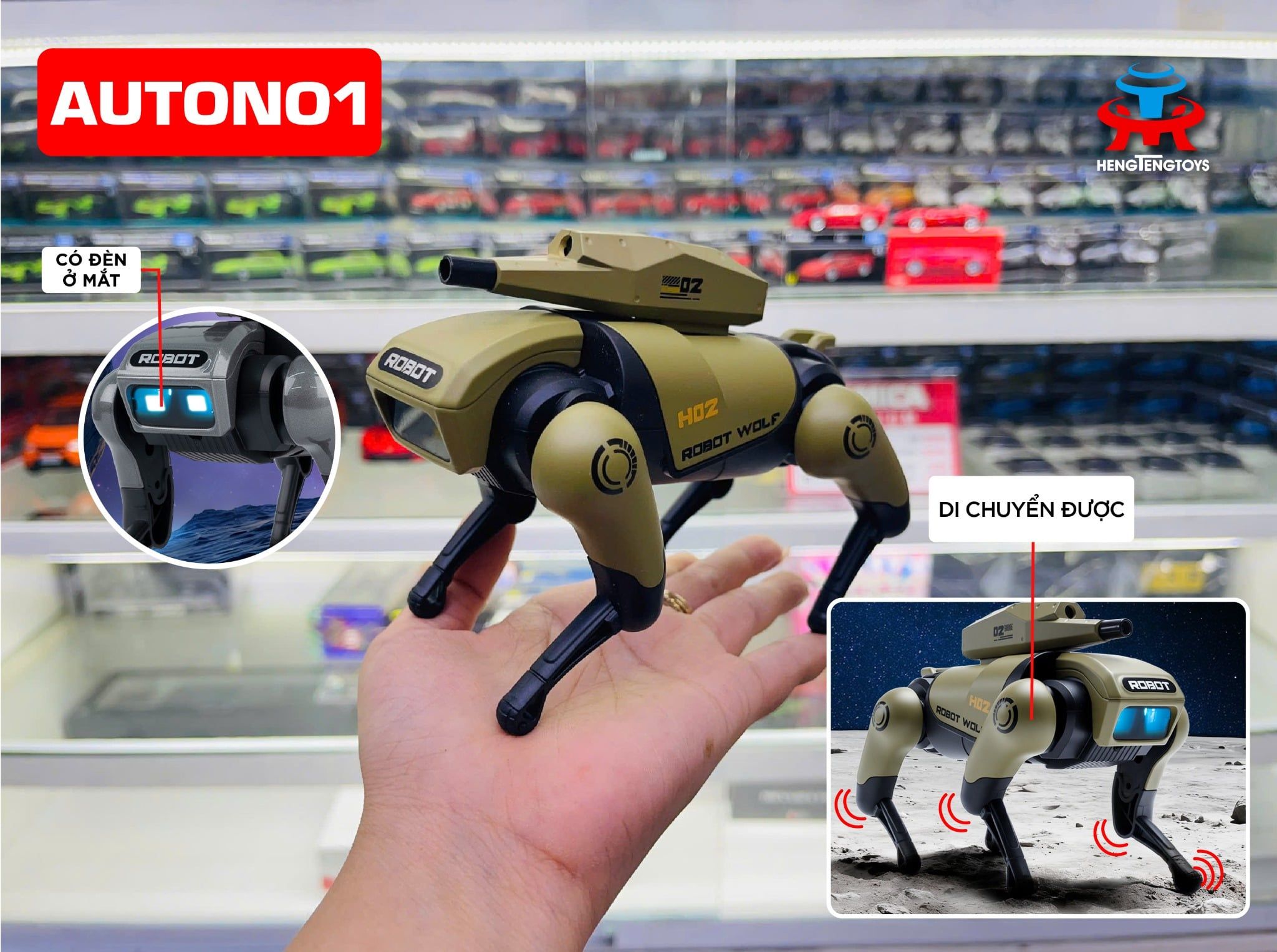  Mô hình robot thú cưng di chuyển được - có âm thanh đèn kích thước 15cm Henteng model 262A 