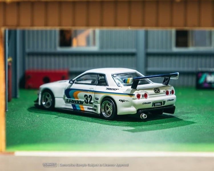  Mô hình xe Nissan skyline GTR R32 widebody Jonsibal Designworks Greddy tỉ lệ 1:64 Tarmac Works T64G-061-GDY 