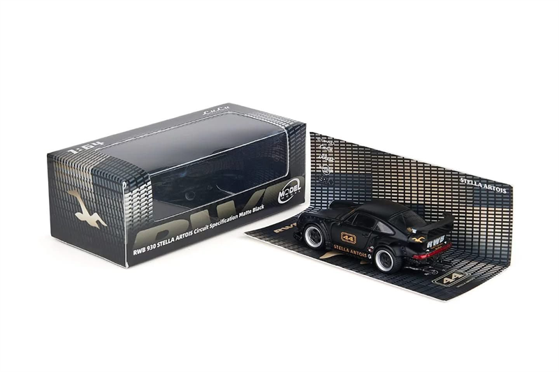  Mô hình xe Porsche RWB930 Stella Artois Circuit Spec Matte Black tỉ lệ 1:64 ModelModel 