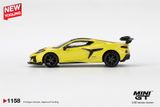  Mô hình xe Chevrolet Corvette ZR1 Accelerate Yellow bản card tỉ lệ 1:64 MiniGT MGT01158 