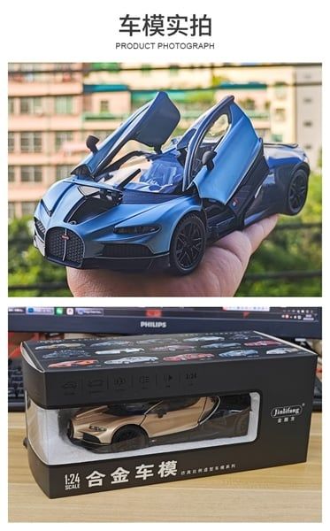  Mô hình xe Bugatti Tourbillon full open có âm thanh đèn tỉ lệ 1:24 Jinlifang 1901-510 
