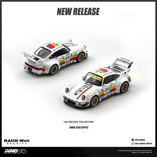  Mô hình xe RWB 930 #89 Apple Livery tỉ lệ 1:64 Inno64 model IN64-RWB930-APPLE 