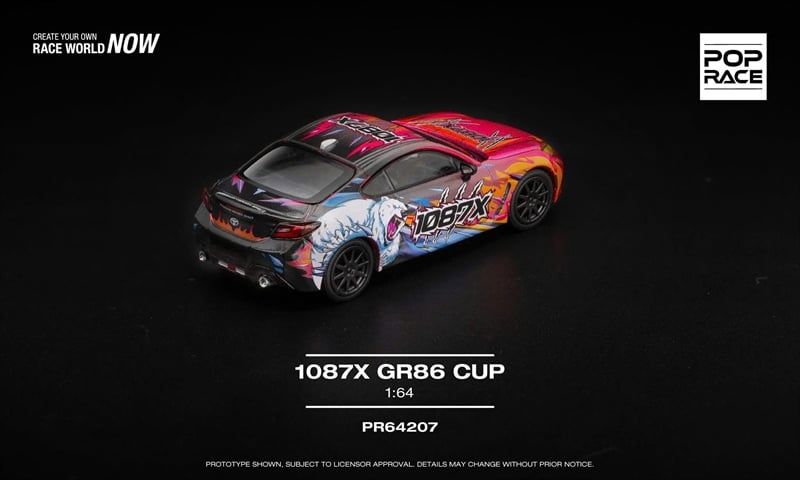  Mô hình xe ô tô Toyota 1087X GR86 Cup tỉ lệ 1:64 Poprace PR640207 