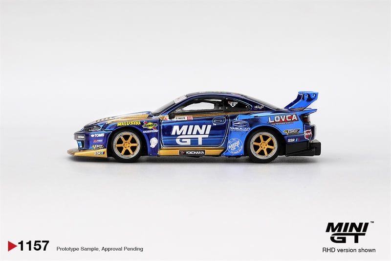  Mô hình xe issan LB-Super Silhouette S15 SILVIA #555 Team MINI GT Liberty Walk 2025 Formula Drift tỉ lệ 1:64 MiniGT MGT01157 