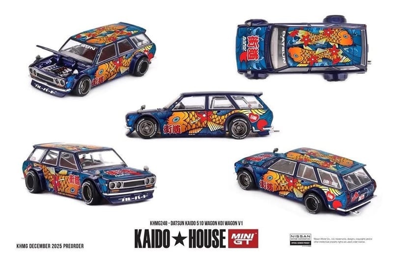  Mô hình xe Datsun Kaido 510 Wagon Koi Wagon V1 tỉ lệ 1:64 Kaido House KHMG248 