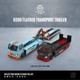  Đồ trang trí để bàn (Mô hình ô tô) Kích thước (10*3,6*4,5)CM +/-10%)CM +/- 10% (tỉ lệ 1:64) hiệu Time micro - tải cứu hộ H300 Gulf racing blue - orange có bàn trượt TM647201 