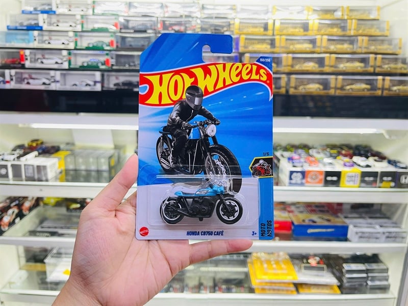  Mô hình xe mô tô Honda CB750 cafe Hotwheels kim loại có bản quyền chính hãng tỉ lệ 1:64 C4982-HD 