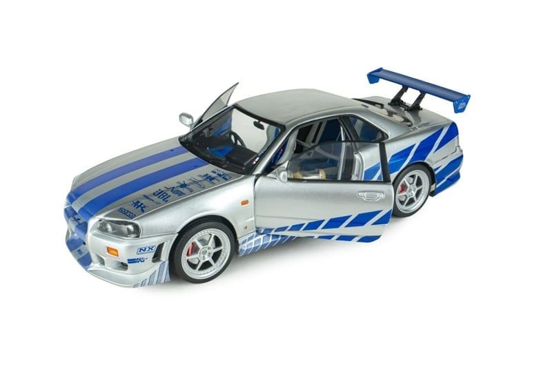  Mô hình xe Nissan Skyline GT-R (BNR34) Fast & Furious Brian tỉ lệ 1:18 Solido model S1804315A 