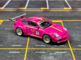  [Hàng Loose] Mô hình xe Porsche RWB Rauh Welt 997 AVA pink tỉ lệ 1:64 Poprace PR640187 