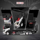  Mô hình xe tải cứu hộ H300 Flatbed Transport Trailer Skeleton Dragon No.77 tỉ lệ 1:64 CoolcarCC647224 