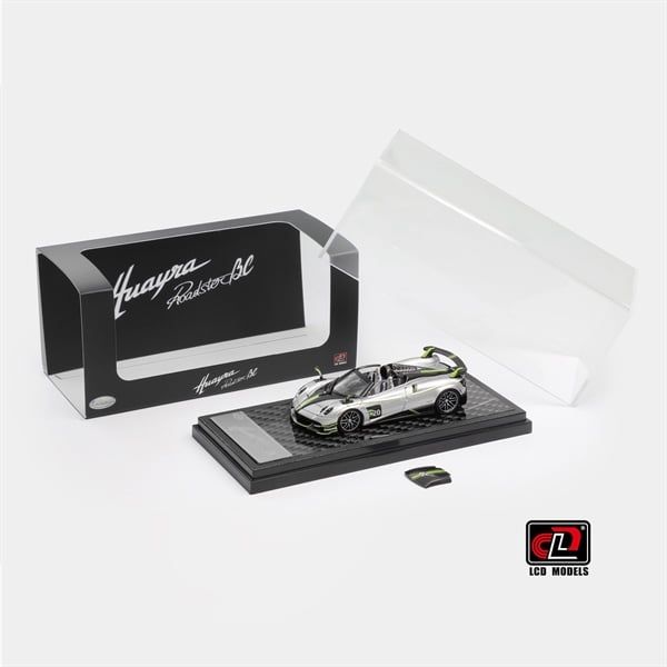  Mô hình xe Pagani Huayra Roaster BC silver green tỉ lệ 1:64 LCD model OT64694 
