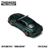  Mô hình xe Nissan R34 “Smilodon” Dark Green tỉ lệ 1:64 TimeMicro × PSC DESIGN TM648406 