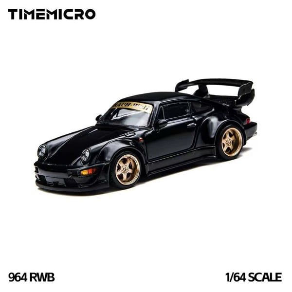  Mô hình xe Porsche RWB 964 Black tỉ lệ 1:64 Time micro TM648503 