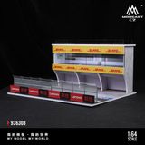  Hộp trưng bày container mô phỏng cảnh phòng 3D Porsche Carrera Cup Châu Á 30x30x17.8cm tỉ lệ 1:64 MoreArt MO936303 