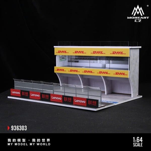  Hộp trưng bày container mô phỏng cảnh phòng 3D Porsche Carrera Cup Châu Á 30x30x17.8cm tỉ lệ 1:64 MoreArt MO936303 