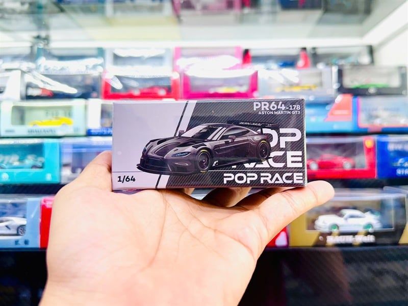  [Hàng Loose] Mô hình xe ô tô ASTON MARTIN VANTAGE GT3 - CARBON EDITION tỉ lệ 1:64 Pop Race PR640178 