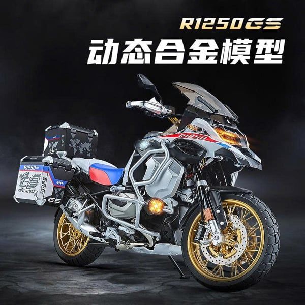  Mô hình xe BMW R1250GS Adventure đi kèm phụ kiện - có động cơ có phun khói tỉ lệ lớn 1:7 XLG M92340-6 
