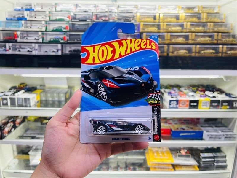  Mô hình xe Bugatti Bolide blue Hotwheels kim loại có bản quyền chính hãng tỉ lệ 1:64 C4982-BU 