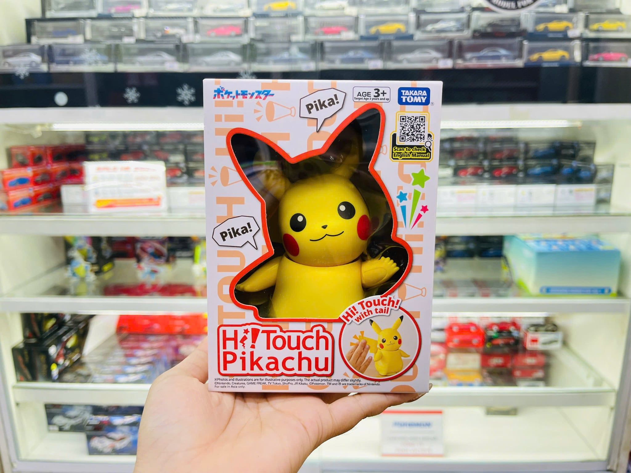  Mô hình nhân vật Pokemon Pokemon Hi Touch Pikachu Eng Ver - cảm ứng - nói chuyện Takara Tomy 909170 