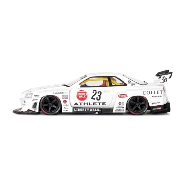  Mô hình xe Nissan LB-ER34 Super Silhouette ATHLETE/COLLET bản card Nhật tỉ lệ 1:64 MiniGT MGT01059 